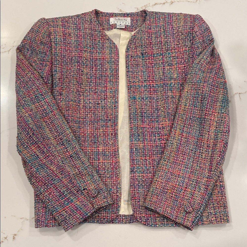 Vintage Talbots Petites Multicolor Tweed Jacket | USA Made | Size 4